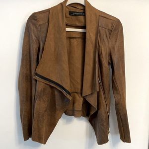 Zara Women’s Faux Leather/ Suede Jacket | Brown | Small